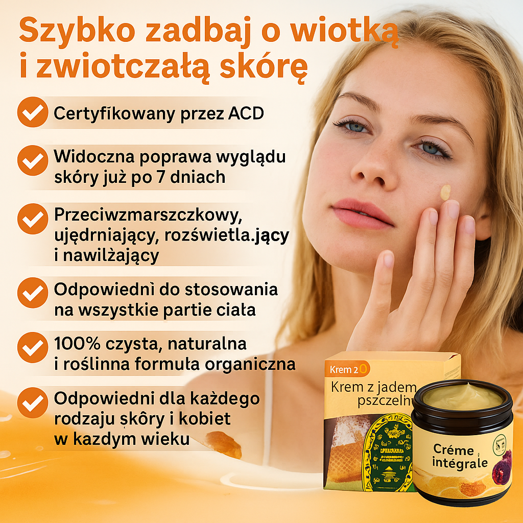 Krem z jadem pszczelim  Gładka i jędrna skóra w 7 dni